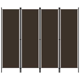 4-Panel Room Divider Brown 78.7"x70.9" - Brown