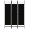 3-Panel Room Divider Black 47.2"x70.9" - Black