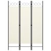 3-Panel Room Divider Cream White 47.2"x70.9" - White