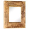 Hand-Carved Mirror 19.7"x19.7"x4.3" Solid Mango Wood - Brown