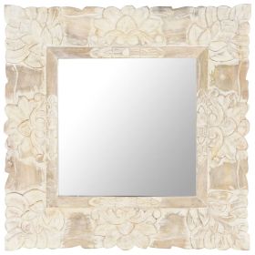 Mirror White 19.7"x19.7" Solid Mango Wood - White