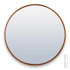 Bathroom Wooden Roound Mirror - As Picture