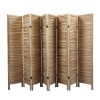 Sycamore wood 8 Panel Screen Folding Louvered Room Divider - light burn XH - light burn