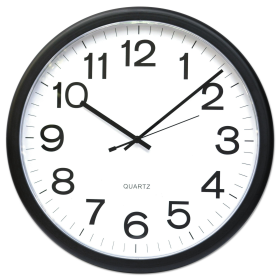 Universal UNV11641 13.5 in. Round Wall Clock - Black Case - Universal