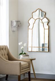 54" x 28" Oversized Mirror with Gold Iron Frame, Home Wall Deor for Patio Backyard Entryway Living Room - as Pic