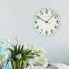 Mainstays Indoor 11.5" Round Mint Green Arabic Retro Schoolhouse Analog Wall Clock - Mainstays