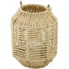 DecMode Brown Paper Handmade Decorative Candle Lantern with Glass Holder and Handle - DecMode