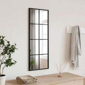 Wall Mirror Black 11.8"x31.5" Rectangle Iron - Black