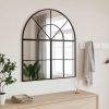 Wall Mirror Black 31.5"x15.7" Arch Iron - Black