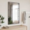 Wall Mirror Black 23.6"x39.4" Rectangle Iron - Black