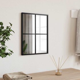 Wall Mirror Black 11.8"x15.7" Rectangle Iron - Black