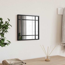 Wall Mirror Black 11.8"x11.8" Square Iron - Black