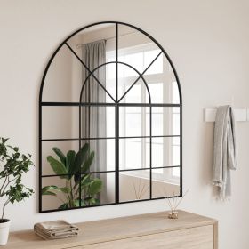 Wall Mirror Black 39.4"x19.7" Arch Iron - Black