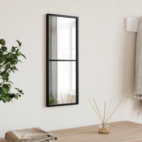 Wall Mirror Black 7.9"x19.7" Rectangle Iron - Black