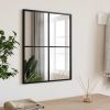 Wall Mirror Black 15.7"x19.7" Rectangle Iron - Black