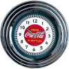 11.75" Coca-Cola Clock with Chrome Finish, 1930's Style - Trademark Global