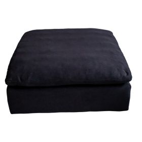 Harper Luxe Navy Linen Ottoman - as Pic