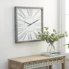 DecMode 25" Gray Metal Wall Clock - DecMode