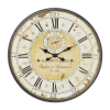 DecMode 32" Brown Wooden Distressed Wall Clock with Typography - DecMode