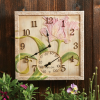 Taylor 14-inch x 14-inch Beechwood Flower Clock with Thermometer - Taylor