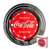 12" Coca-Cola Clock with Chrome Finish, Delicious Style - Trademark Fine Art