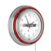 NASCAR Chrome Double Rung Neon Clock - NASCAR