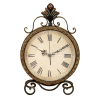 DecMode 17" Brown Metal Scroll Clock - DecMode