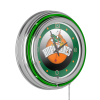 University of Miami Chrome Double Rung Neon Clock - Honeycomb - University of Miami