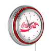 Enjoy Coke White Neon Clock - Two Neon Rings - Coca-Cola