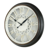 Mainstays 10" Indoor Round White & Oil Rubbed Bronze Analog Arabic Number Wall Clock - Mainstays