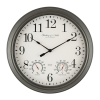 Better Homes & Gardens 15.5" Indoor/Outdoor Gray Gunmetal Finish Arabic Round Analog Wall Clock - Better Homes & Gardens