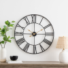 Solange Round Analog Metal Wall Clock - 30" Dark Brown - Aspire Home Accents