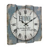 Stonebriar 15.7" Blue Analog Square Farmhouse Battery Operated Wall Clock - STONEBRIAR