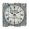 Stonebriar 15.7" Blue Analog Square Farmhouse Battery Operated Wall Clock - STONEBRIAR