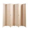 6 Panel Bamboo Room Divider, Private Folding Portable Partition Screen for Home Office - Natural - as Pic