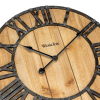 Westclox 16" Natural Wood Grain with Raised Roman Numerals & Iron Finish Analog QA Wall Clock - Westclox