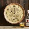 Taylor 14-inch Bourbon Barrel Clock with Thermometer - Taylor