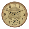 Taylor 14-inch Bourbon Barrel Clock with Thermometer - Taylor