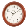 La Crosse Technology 12.5 Inch Cherry finish Oak Wood Atomic Analog Clock, WT-3122A-Int - La Crosse Technology