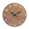 Stonebriar Modern Natural Wood 14 Inch Round Hanging Wall Clock with Cut Out Numbers, Battery Operated - STONEBRIAR