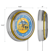 Denver Nuggets NBA Chrome Double Ring Neon Clock - NBA