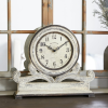 DecMode 15" White Wood Scroll Clock - DecMode