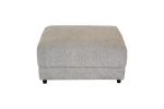 Contemporary 16" Ottoman, Fabric Upholstered 1-Pc Living Room Cube Shape Ottoman, Gray - as Pic