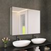 20" x 30" Black Medicine Cabinets with Mirror Recessed or Surface Wall-Mounted Aluminum Alloy Vanity Mirror with Storage - as Pic