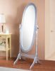 Traditional Queen Anna Style Wood Floor Cheval Mirror, Silver Finish - as Pic