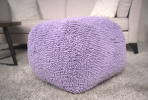 Spongy Microfiber Square Pouf, Lavender - as Pic