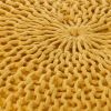 Bordeaux Knitted Cotton Round Pouf, Yellow - as Pic