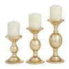 The Novogratz 3 Candle Gold Aluminum Pillar Candle Holder, Set of 3 - The Novogratz