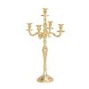 DecMode 5 Holder Gold Aluminum Candelabra - DecMode