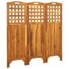 3-Panel Room Divider 47.6"x0.8"x47.2" Solid Acacia Wood - Brown